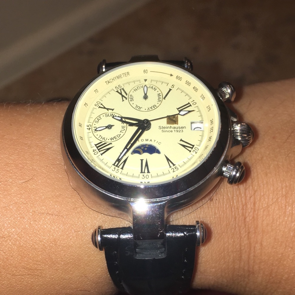 Steinhausen Ladies Marquise Watch Black Alligator